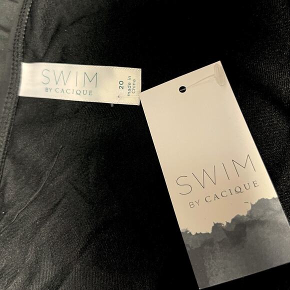 Swim Cacique Black Tie Bikini Swimsuit Vacation Bottoms Size 20 $49 Retail NWT - Picture 4 of 4
